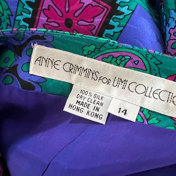 🔥🔥Anne Crimmins UMI Collections Jacket Skirt Set Womens Size 14 100% Silk - Picture 4 of 4